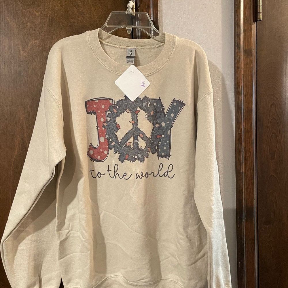Gildan Cream Joy to the World Sweater